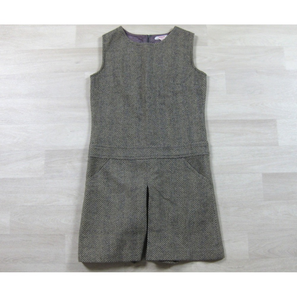 Vintage 60s Juniorite Mod Romper Dress (S) Playsuit Herringbone Pockets
